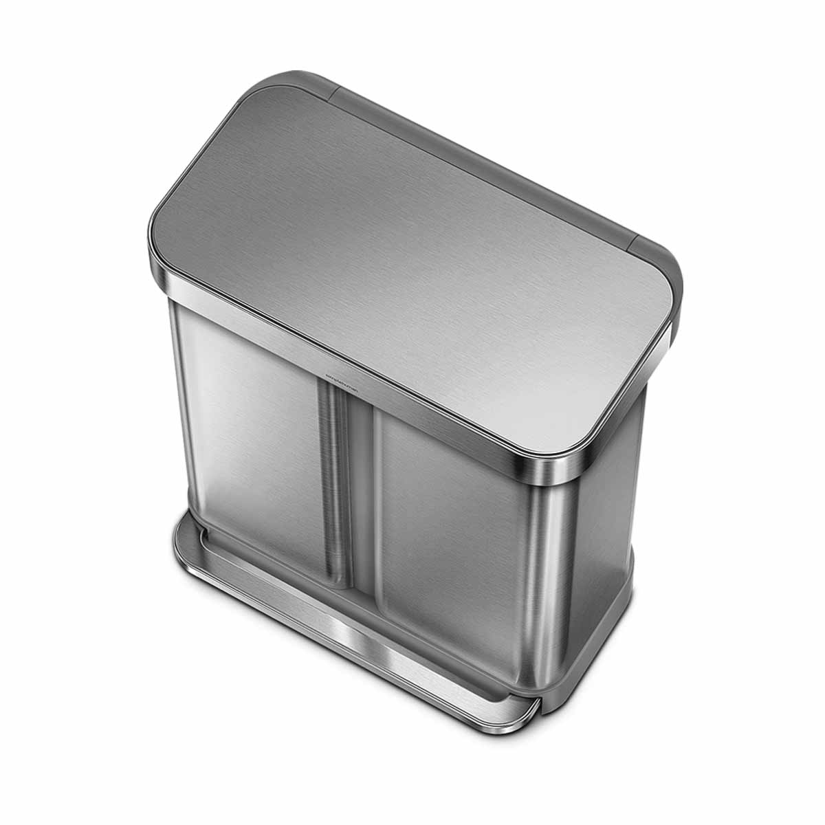 58L Dual Compartment Rectangular Step Can with Liner Pocket + Bonus 4.5L Step Can