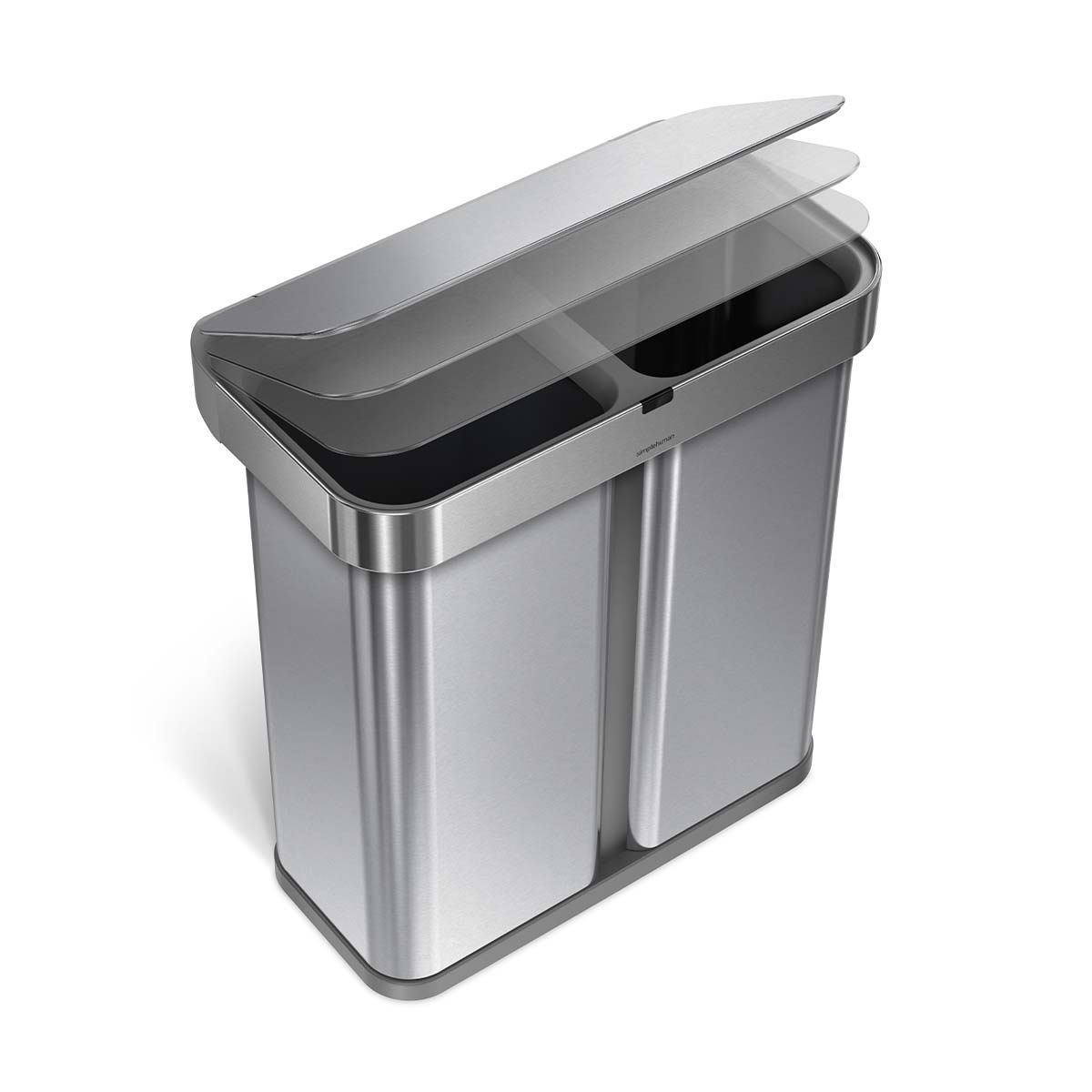 58L Dual Compartment Rectangular Sensor Can with Voice and Motion Control + Bonus 4.5L Step Can