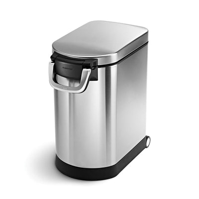 simplehuman medium pet food can, fingerprint-proof brushed stainless steel