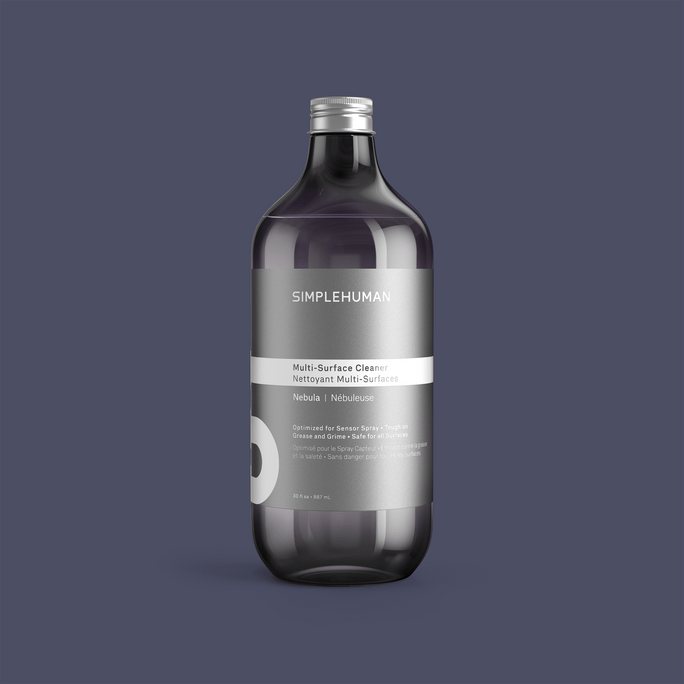 A Bottle of Simplehuman Multi-Surface Cleaner with Nebula Scent.