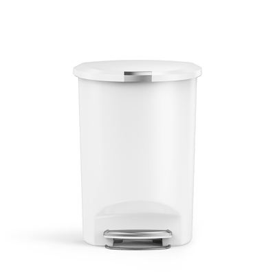 50L Hybrid Semi-Round Step CanWhite