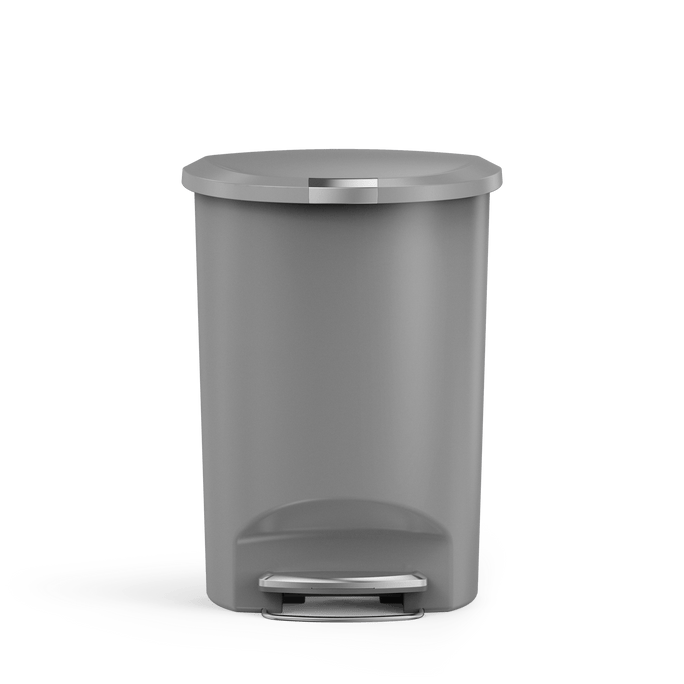 50L Semi-Round Plastic Step Trash Can