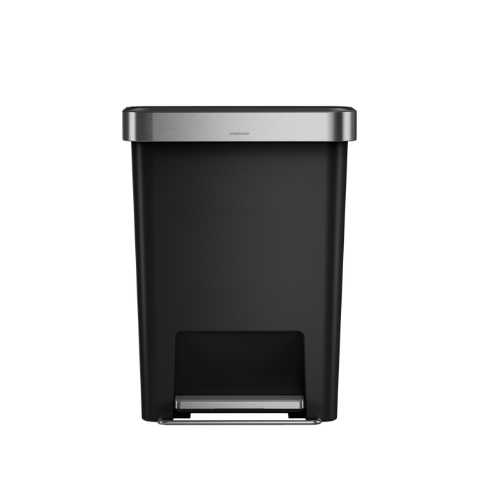 45L Plastic Rectangular Step Can with Liner Pocket