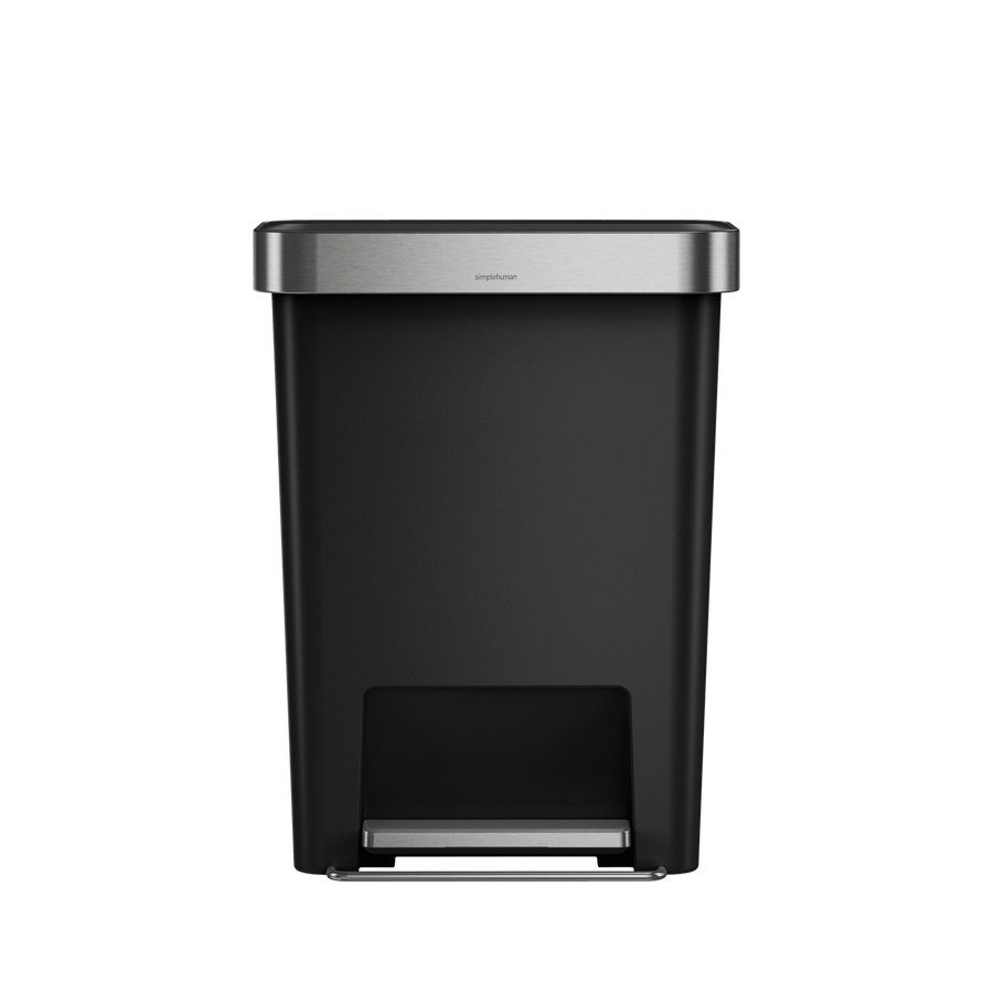 45L Plastic Rectangular Step Can with Liner Pocket