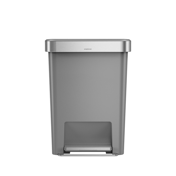 45L Plastic Rectangular Step Can with Liner Pocket