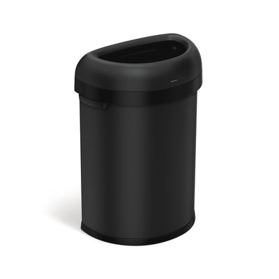 80L Semi-Round Open CanMatte Black