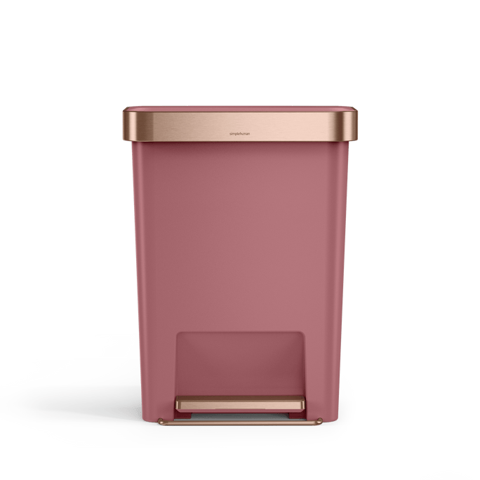 45L Plastic Rectangular Step Can with Liner Pocket