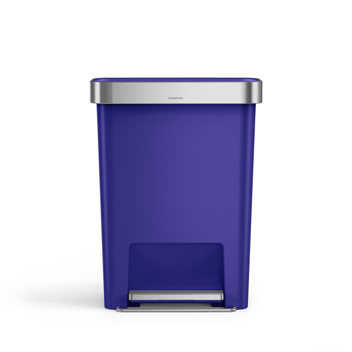 45L Plastic Rectangular Step Can with Liner Pocket
