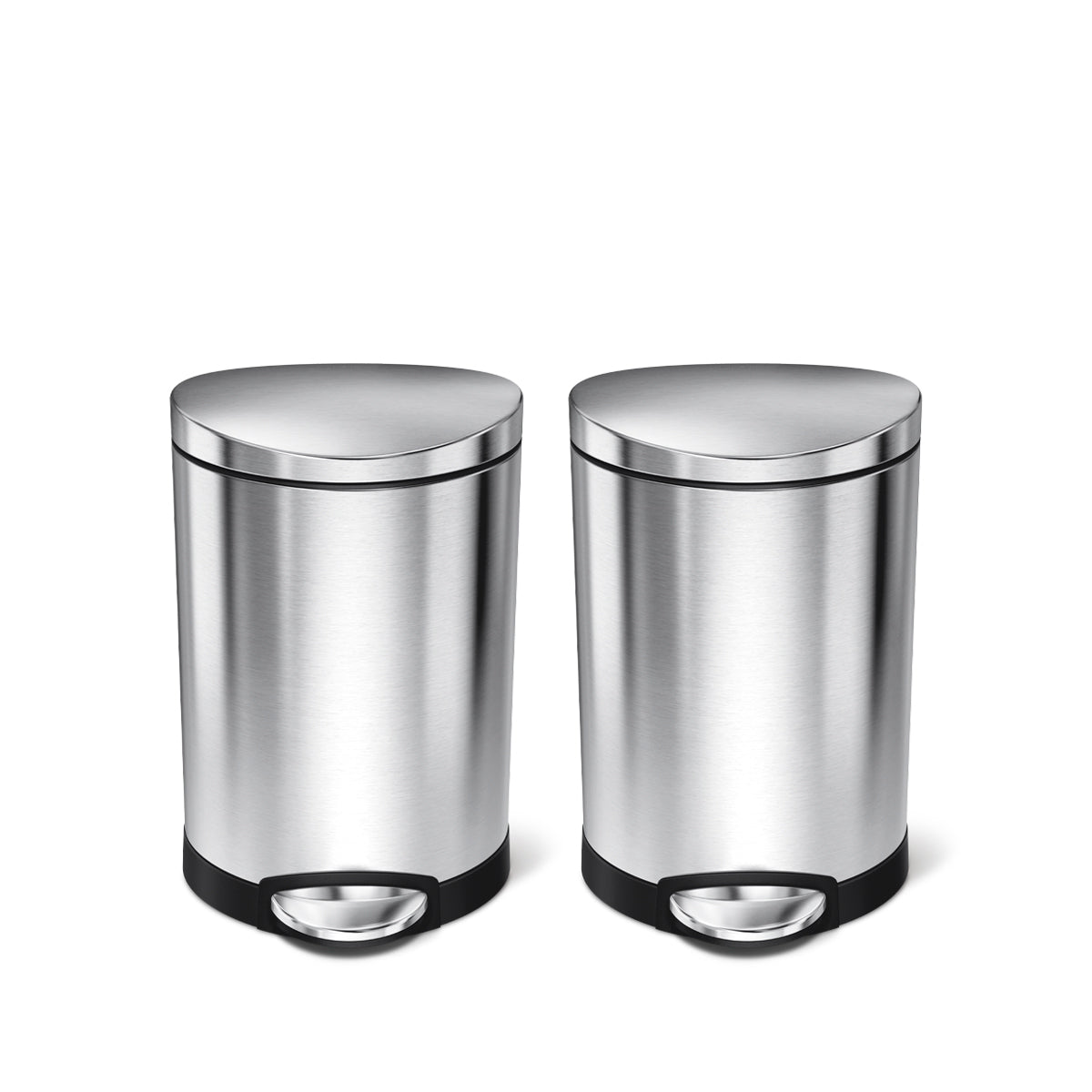 6L Semi-Round Step Can, 2-Pack