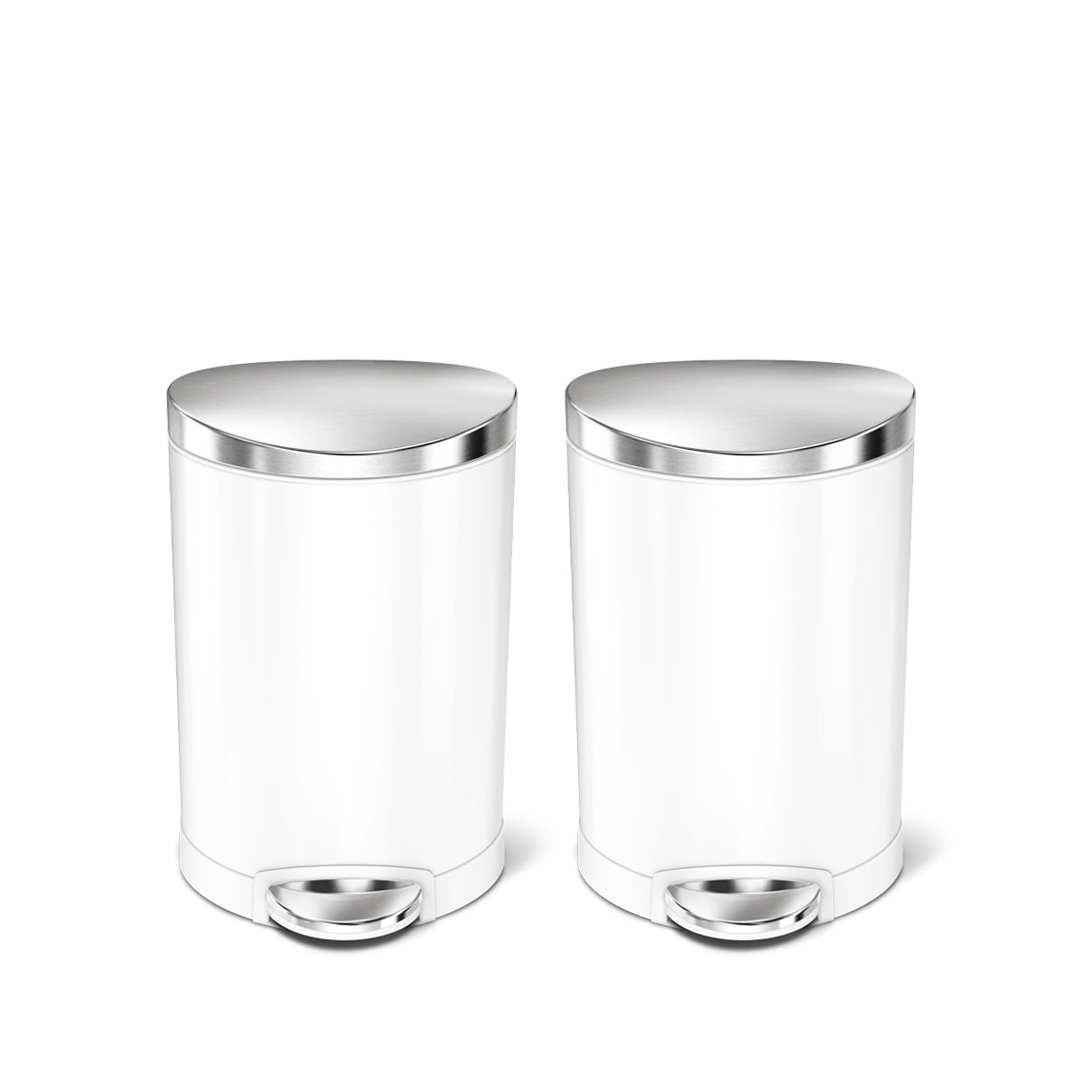 6L Semi-Round Step Can, 2-Pack