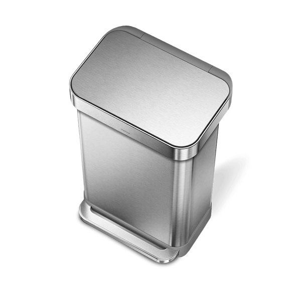 45L rectangular step can with liner pocket