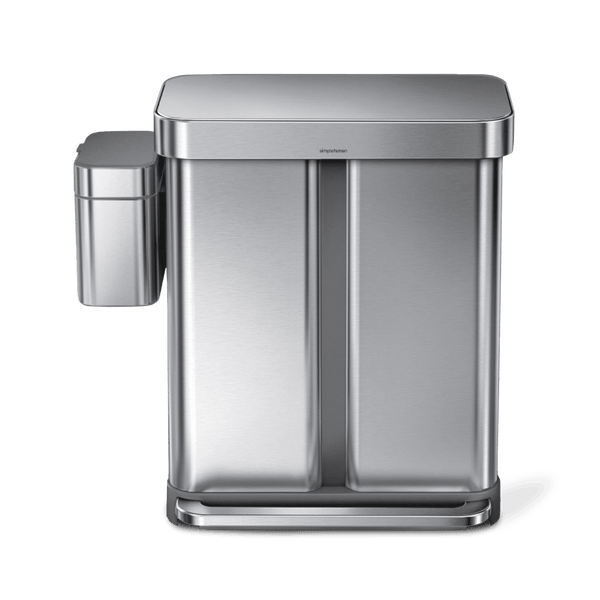 58L dual compartment rectangular step can with liner pocket