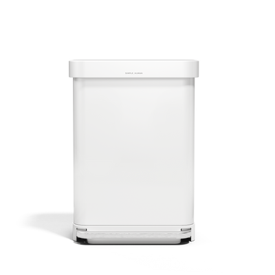 55L Rectangular Step CanWhite