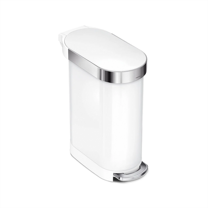 45L Slim Step Can in White