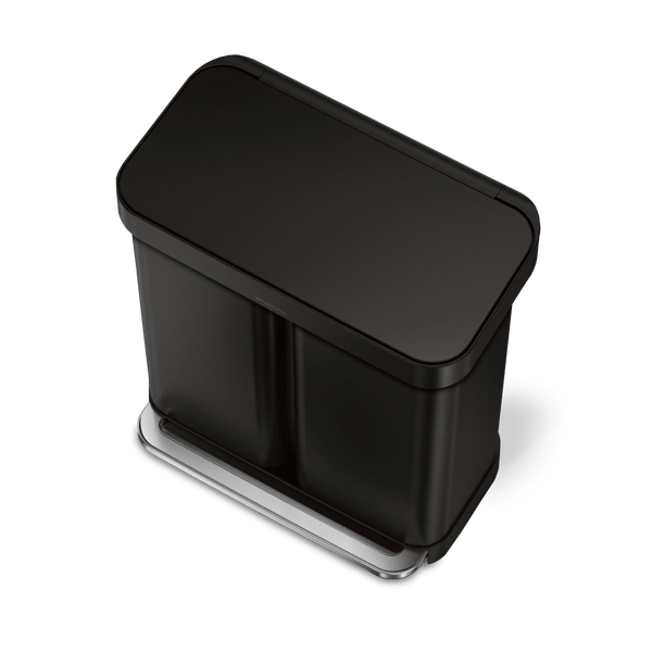 58L dual compartment rectangular step can with liner pocket