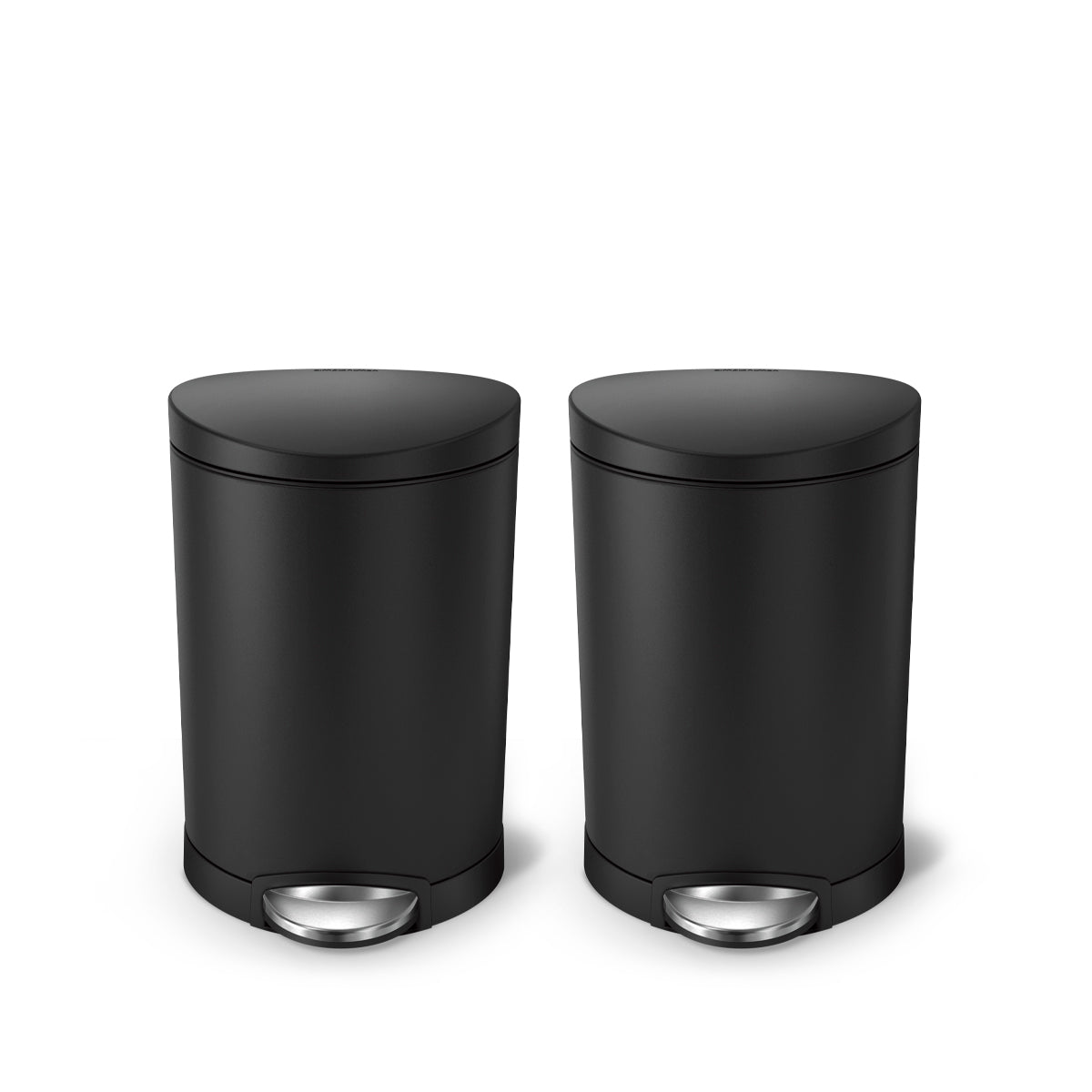 6L Semi-Round Step Can, 2-Pack