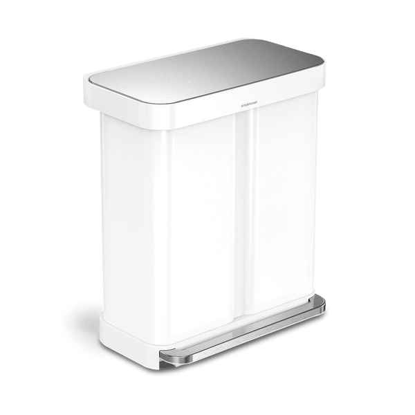 58L dual compartment rectangular step can with liner pocket