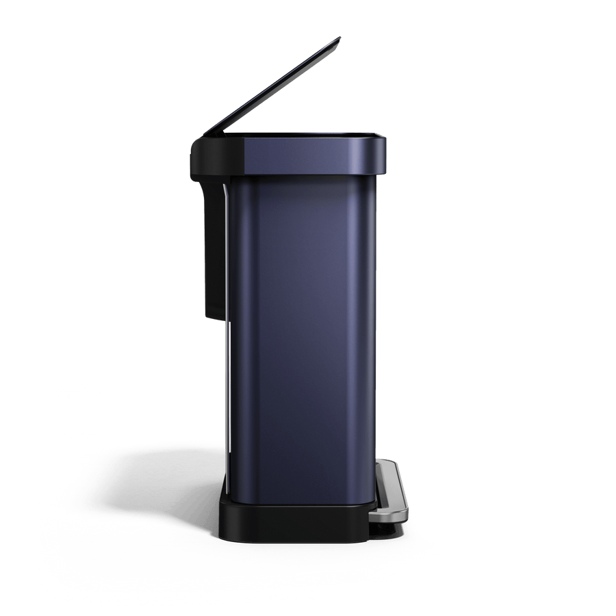Side view of Simplehuman's 58L Nebula Step Recycler. 