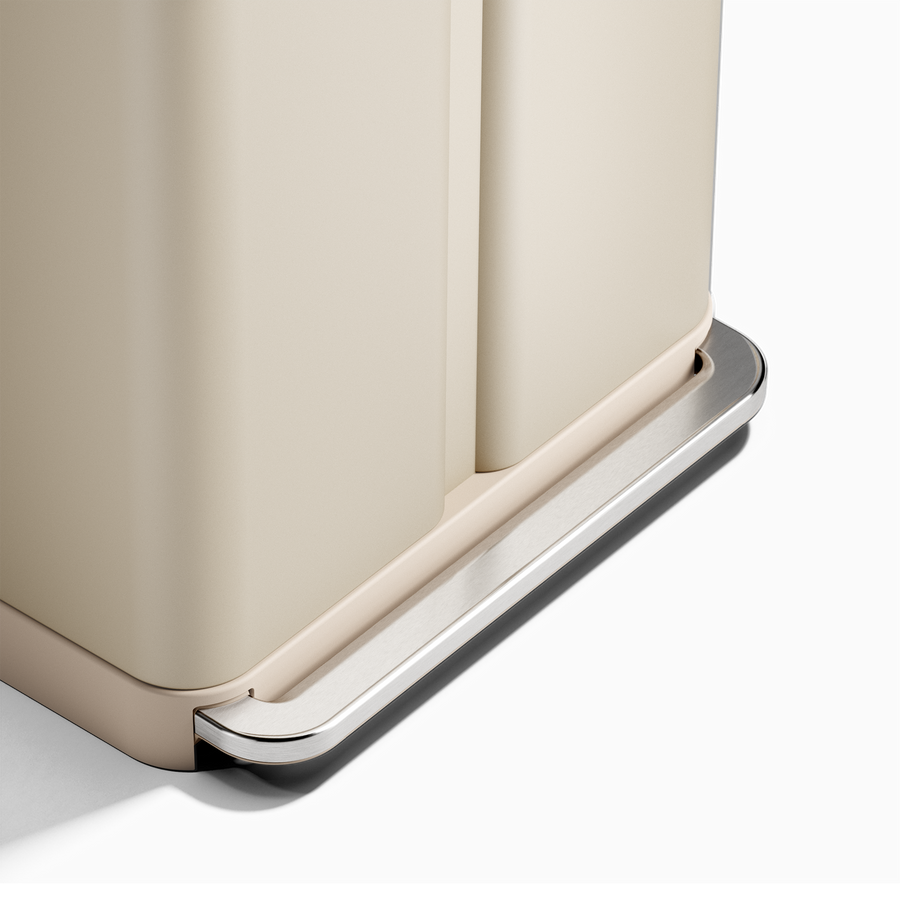 Simplehuman's 58L Step Recycler in Latte, closeup of pedal.