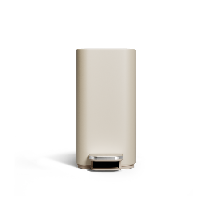 Simplehuman's 5L Slim Step Can in Latte, Front View