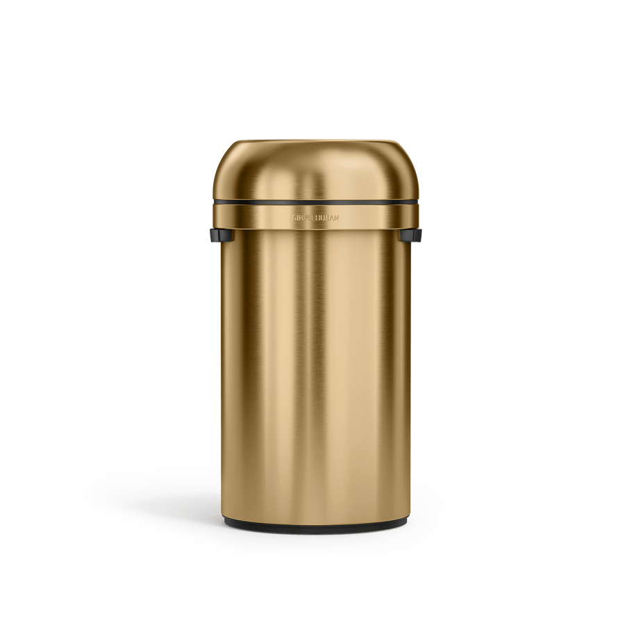 Simplehuman's 60L Bullet Can in Gold, front view 