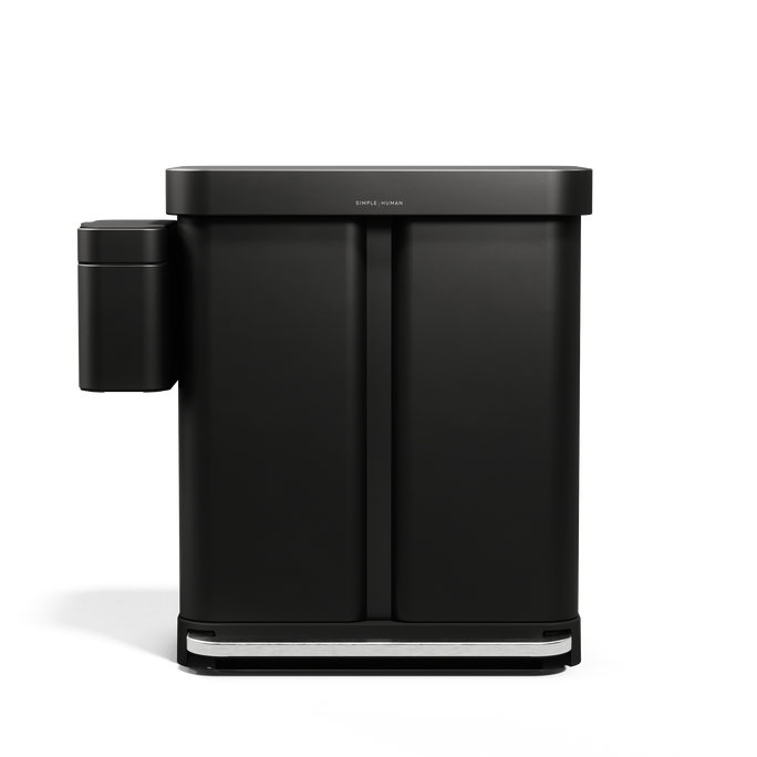58L Step Recycler with Compost Caddy - Matte Black