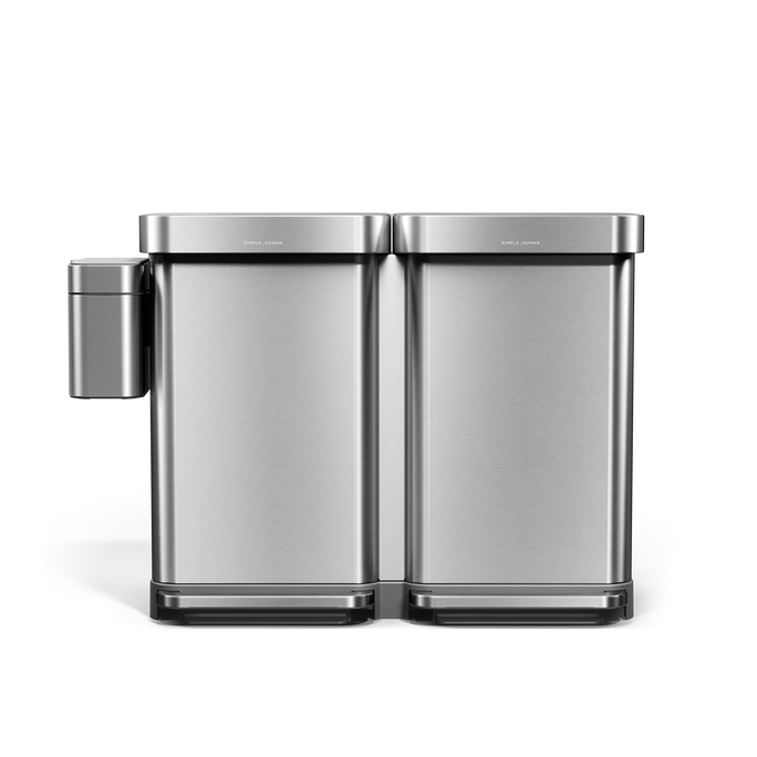 90L Step Recycler with Compost Caddy - Brushed