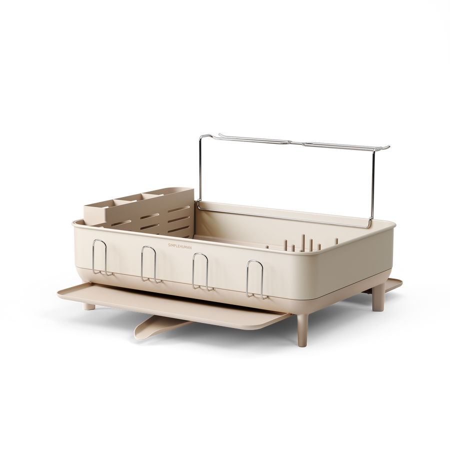 Simplehuman's Dishrack from a front-angled view. 