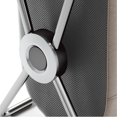 Detail view of Simplehuman Double X-Frame Hamper, Polished Stainless Steel hinge mechanism for folding frame.