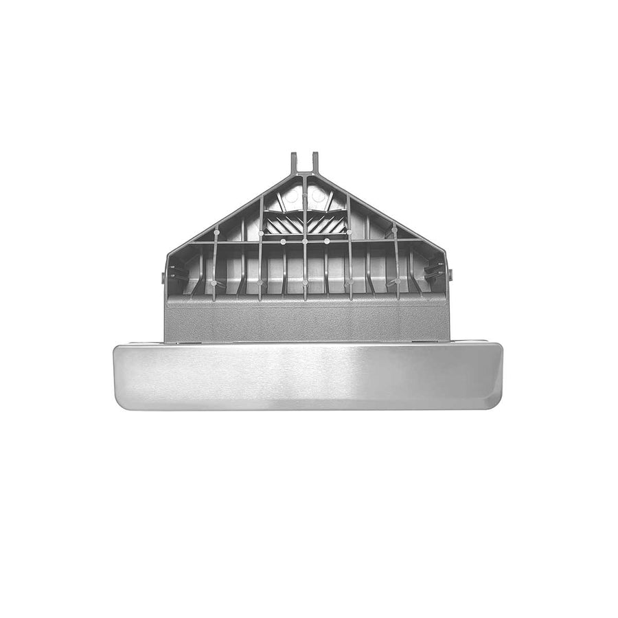 Detail view of Simplehuman Step Can Pedal in Brushed Stainless Steel, enables hands-free operation.