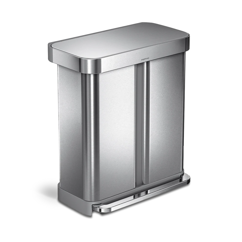 gen1 58L dual compartment rectangular sensor can with voice and motion control