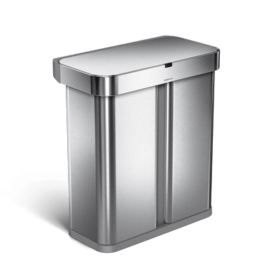 58L dual compartment  rectangular sensor canbrushed