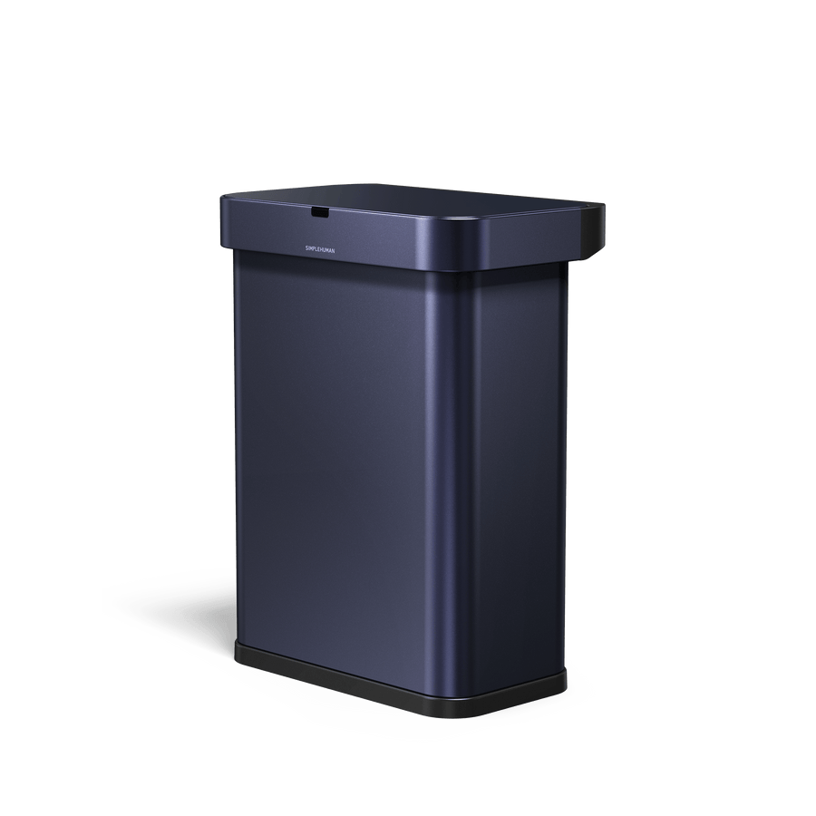 Left angled of Simplehuman's Nebula 58L Sensor Can. 