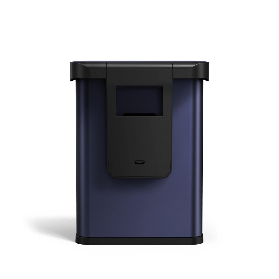 Back view of Simplehuman's Nebula 58L Sensor Can. 
