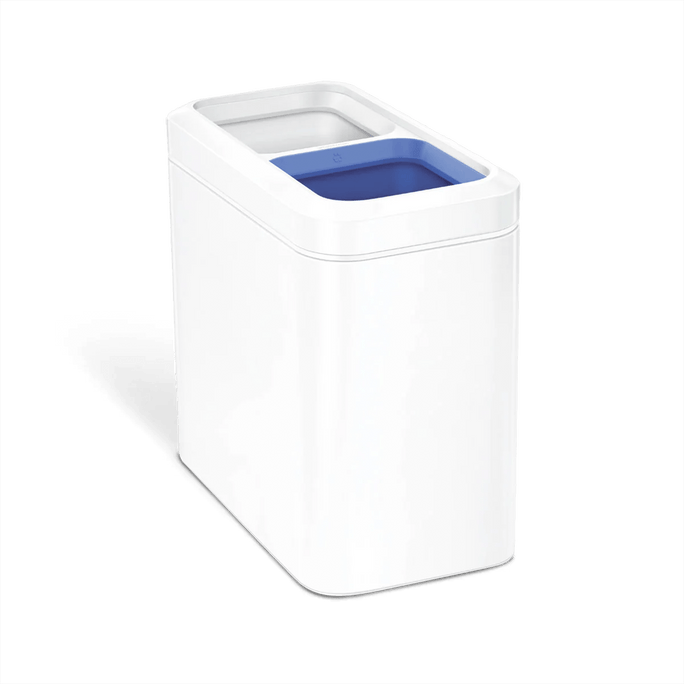 20L Dual Compartment Slim Open Can in White