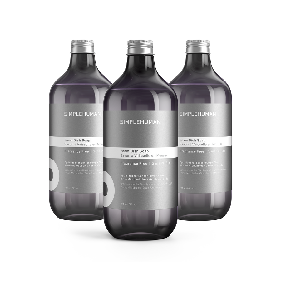 Simplehuman's Fragrance Free Foam Dish Soap in a 3 Pack