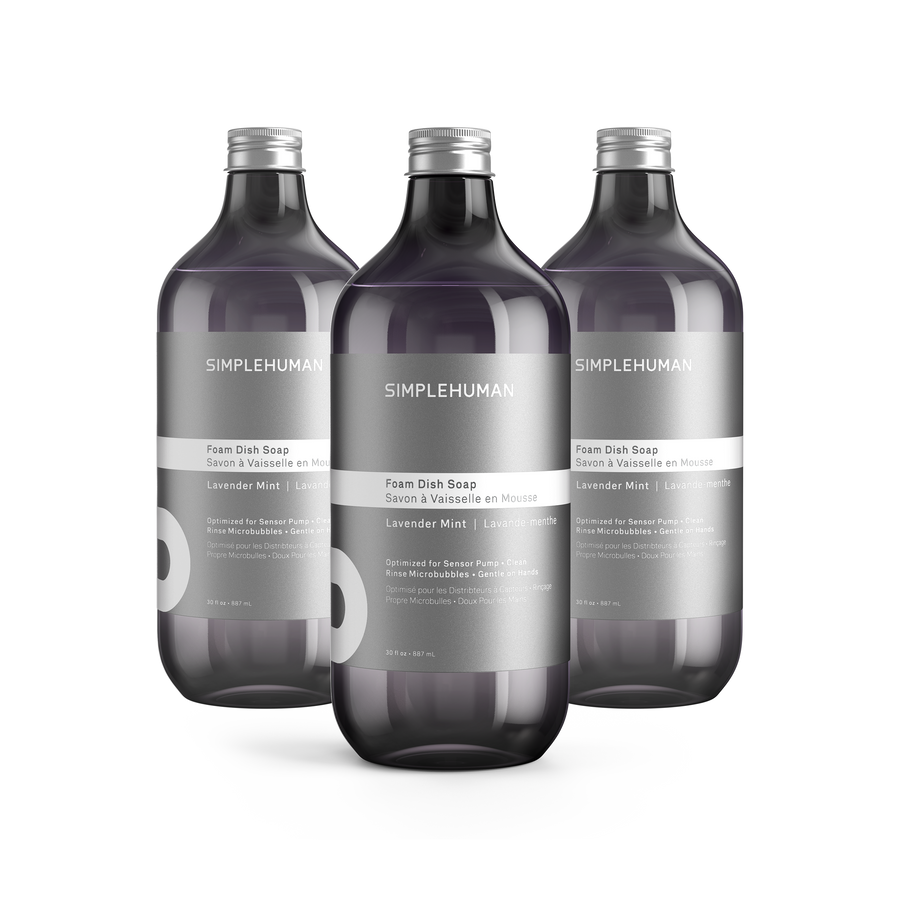 Simplehuman's Lavender Mint Foam Dish Soap in a 3 Pack