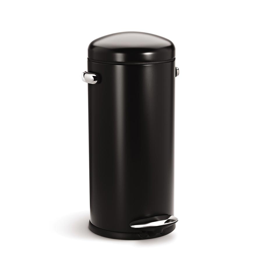 30L round retro step trash can
