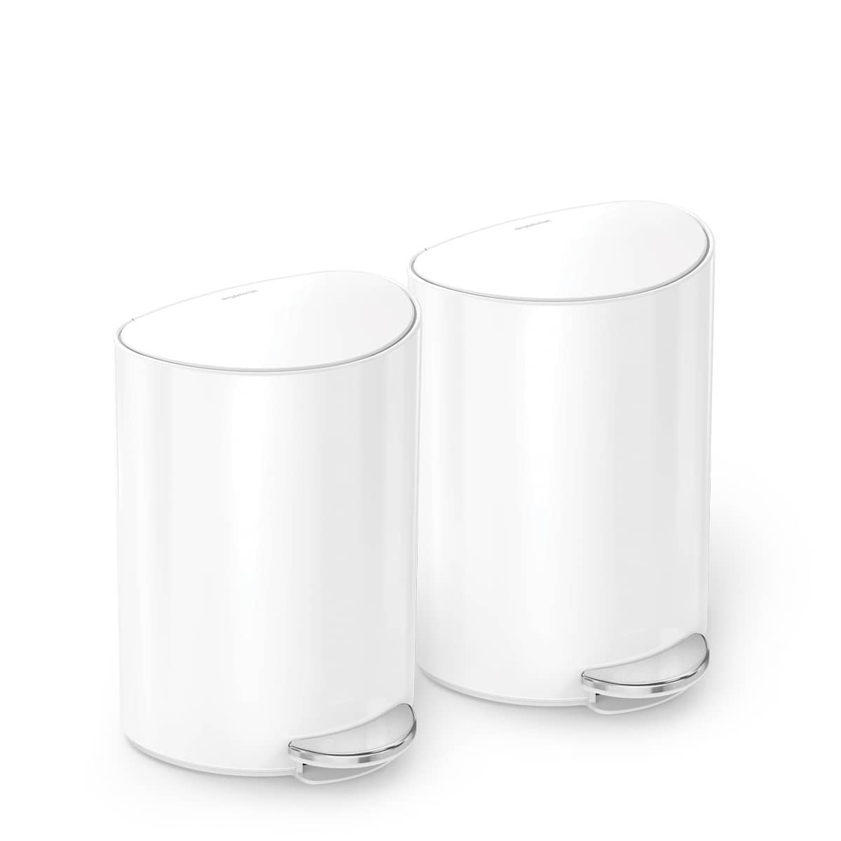 6L Semi-Round Step Can, 2-Pack