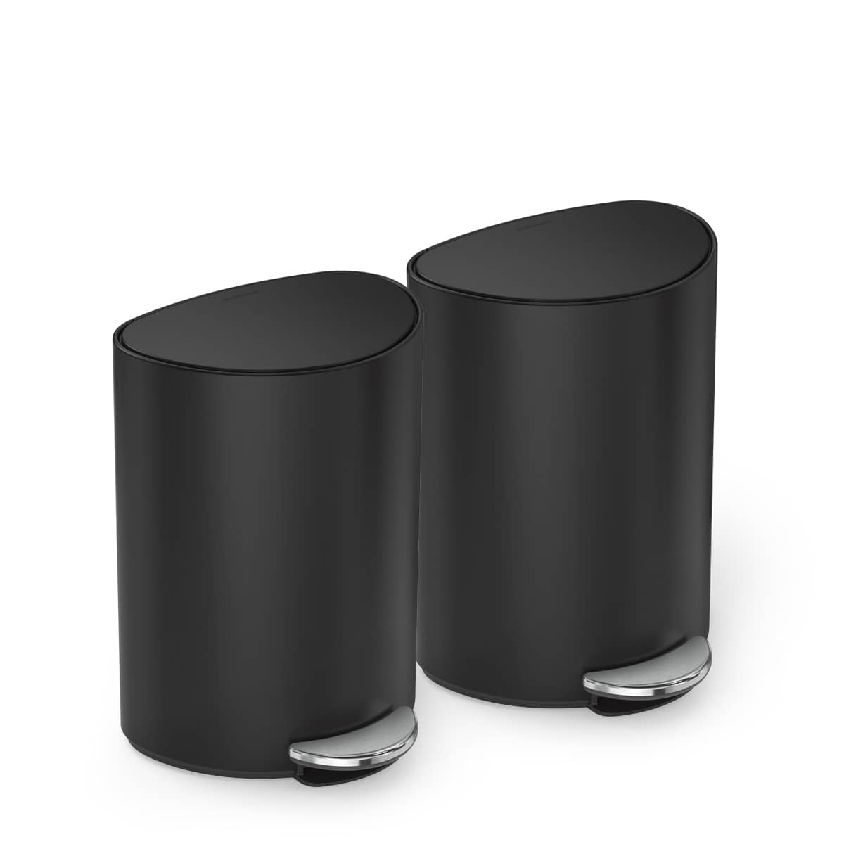 6L Semi-Round Step Can, 2-Pack