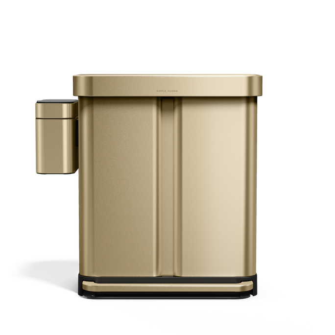 58L Step Recycler with Compost Caddy - Matte Gold