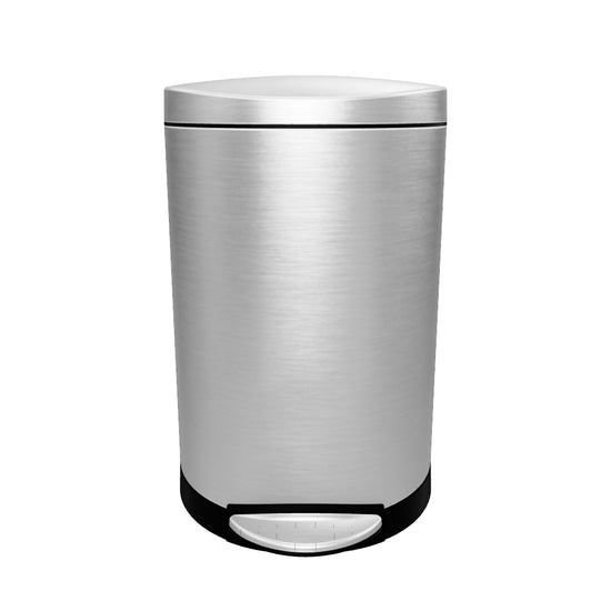 10L semi-round step can, brushed stainless steel