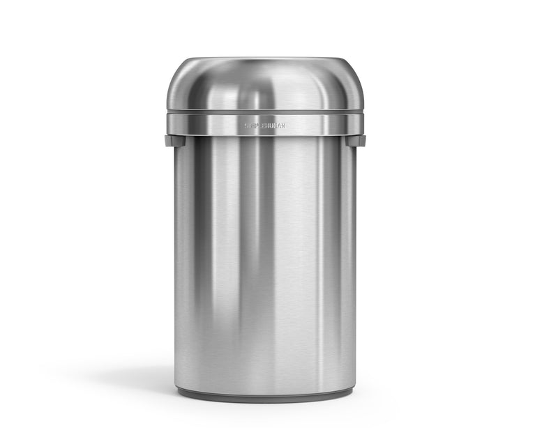 Simplehuman's Bullet Open Can in All-Steel Brushed front view.