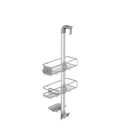 over door adjustable shower caddy - back view with adjustable dials image