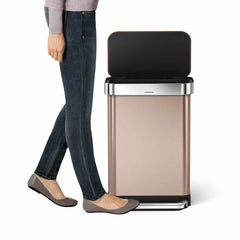 55L rectangular step can with liner pocket - rose gold finish - lifestyle - seohidden
