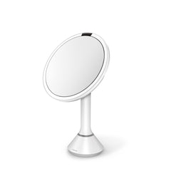 sensor mirror with touch-control brightness - white finish - 3/4 view image
