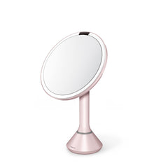 sensor mirror with touch-control brightness - pink finish - 3/4 view image