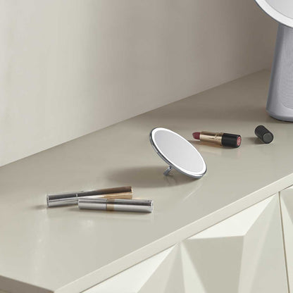 sensor mirror compact 3x - brushed finish - lifestyle mirror on vanity image