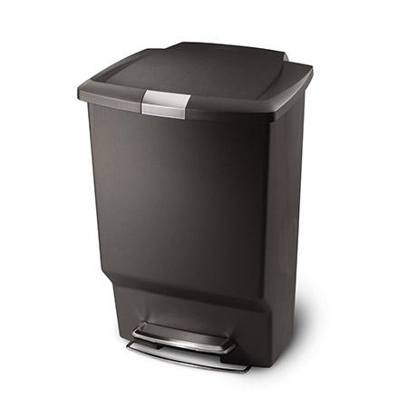 40L rectangular plastic step trash can